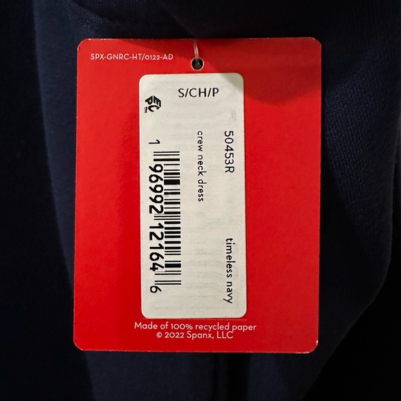 NWT Spanx AirEssentials Crewneck Dress Navy Blue small - Picture 10 of 12